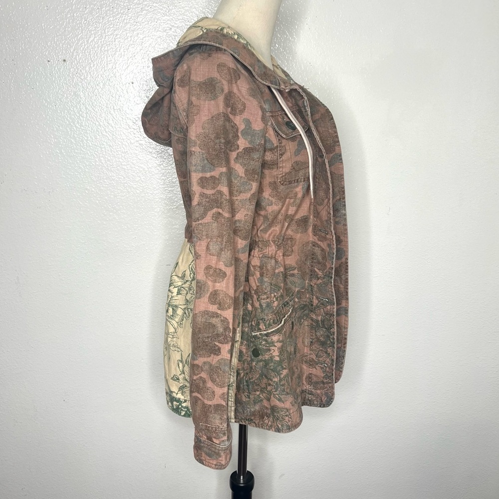 ANTHROPOLOGIE Hei Hei Floral Fatigue Jacket Camo Hooded Canvas Coat Size XS - Picture 6 of 13